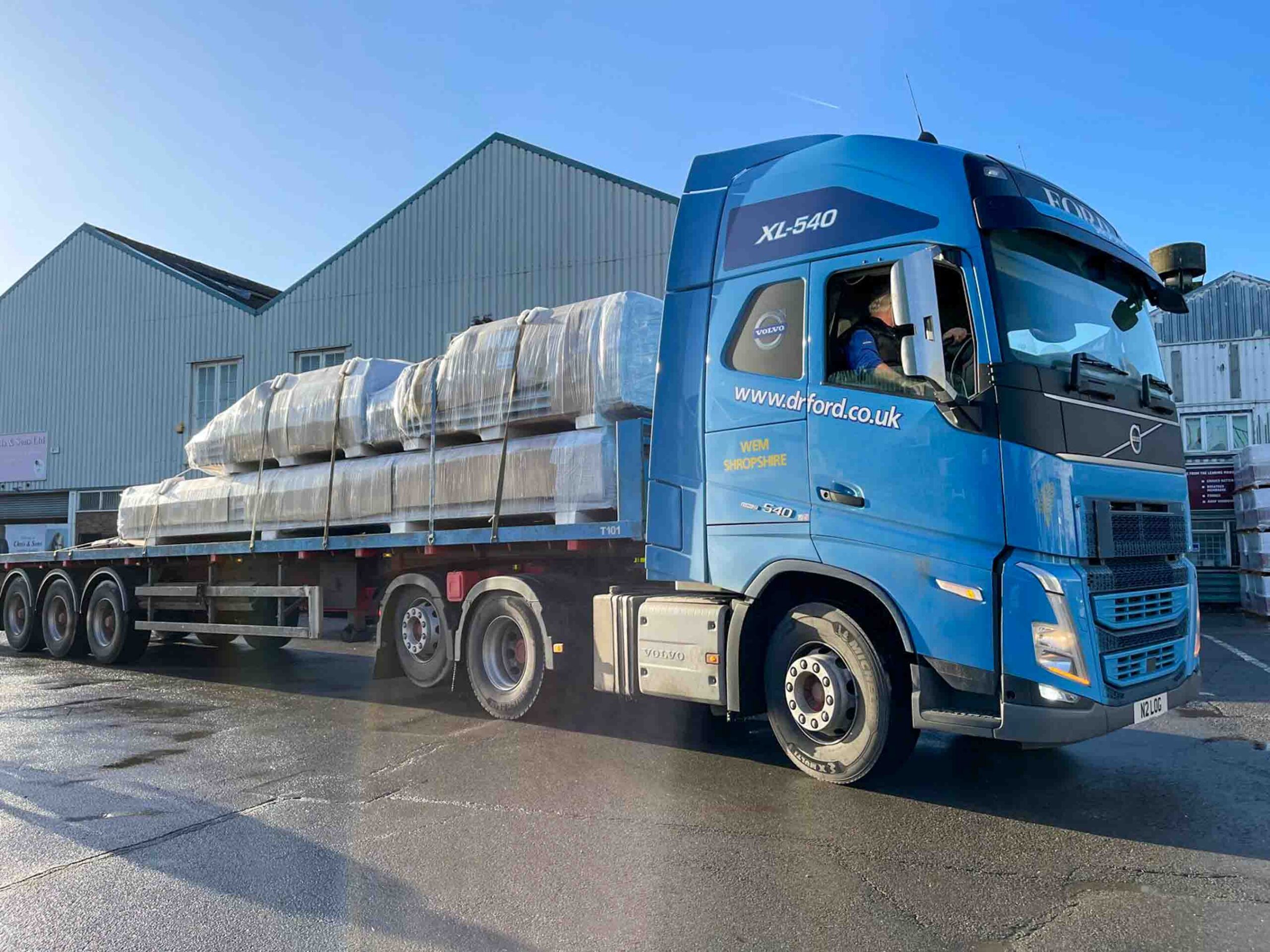 Lorry arriving with roof materials